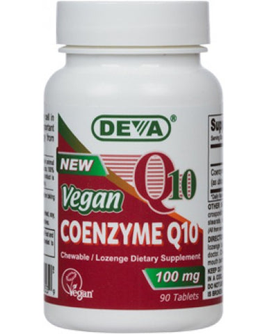 COENZYME Q10 - 100 mg Deva Brand  3 Month Supply 90 Sublingual Tablets